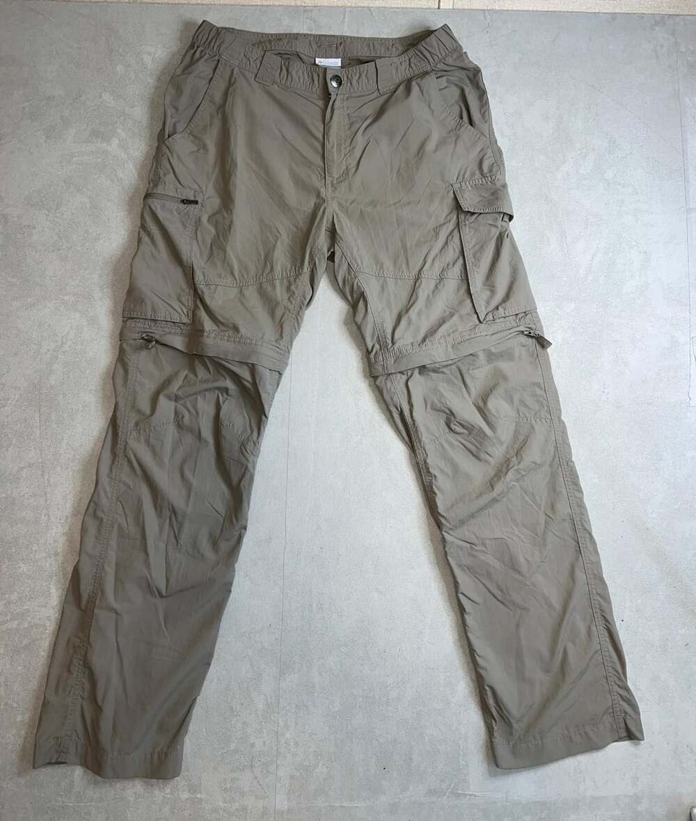 Columbia Convertible Cargo Hiking Pants Regular Fit Beige Nylon